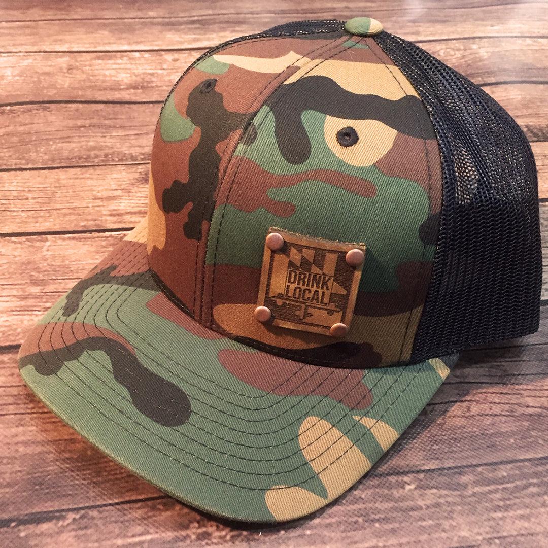 Camo Snapback with Leather Patch