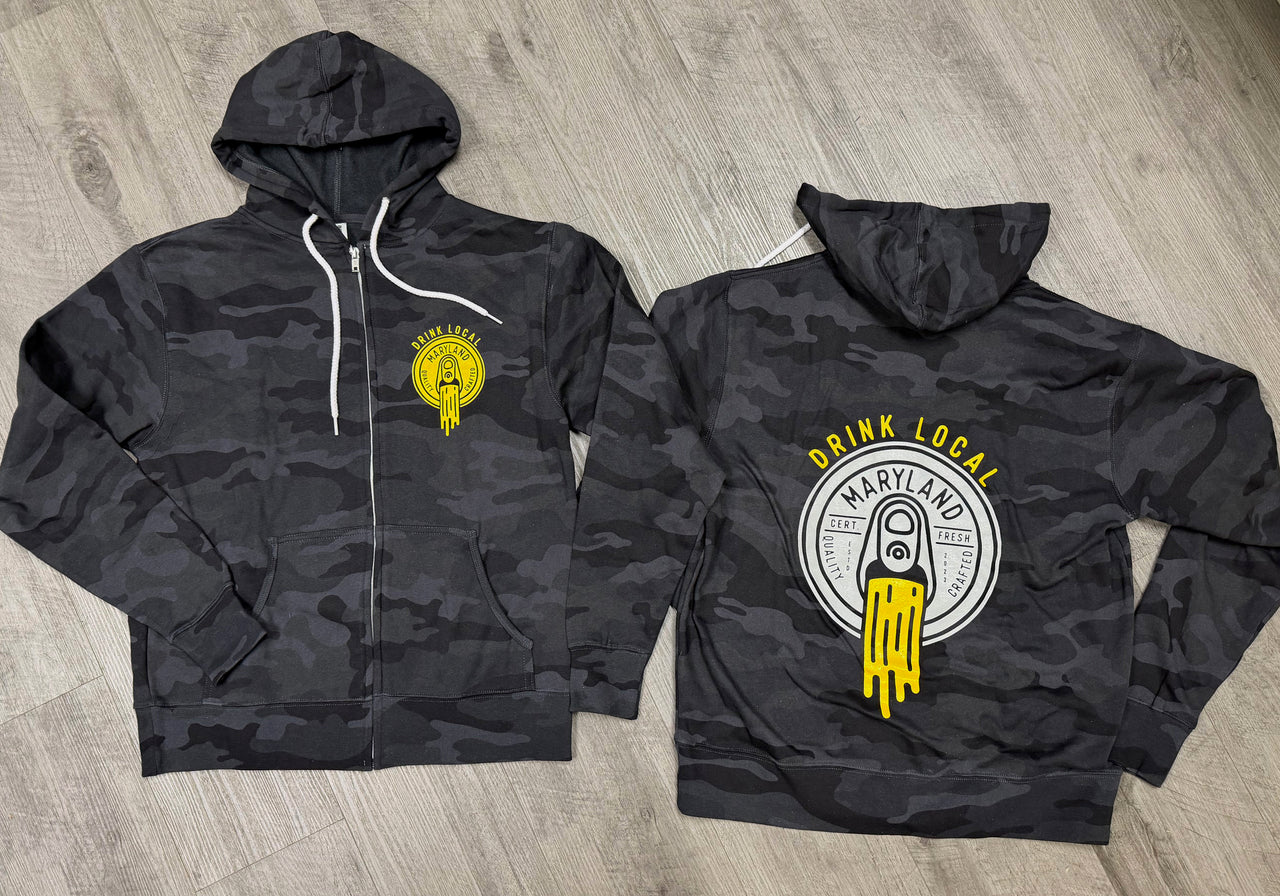 CAN TOP HOODIE BLACK CAMO