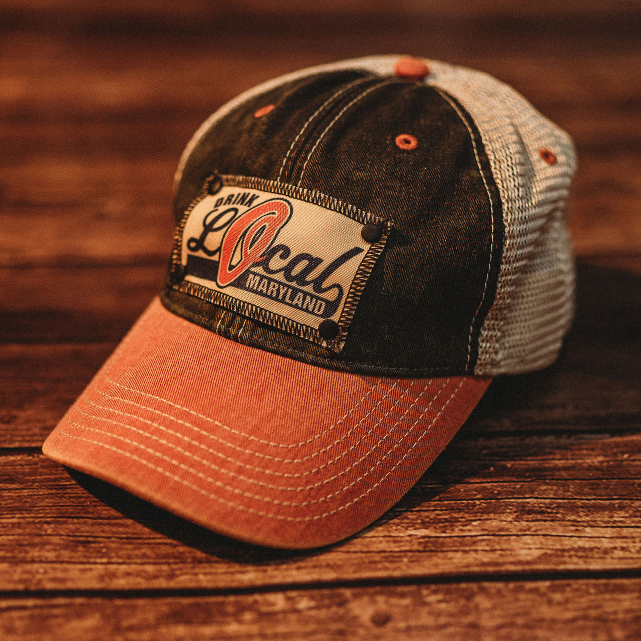 Orange and Black Baseball Hat