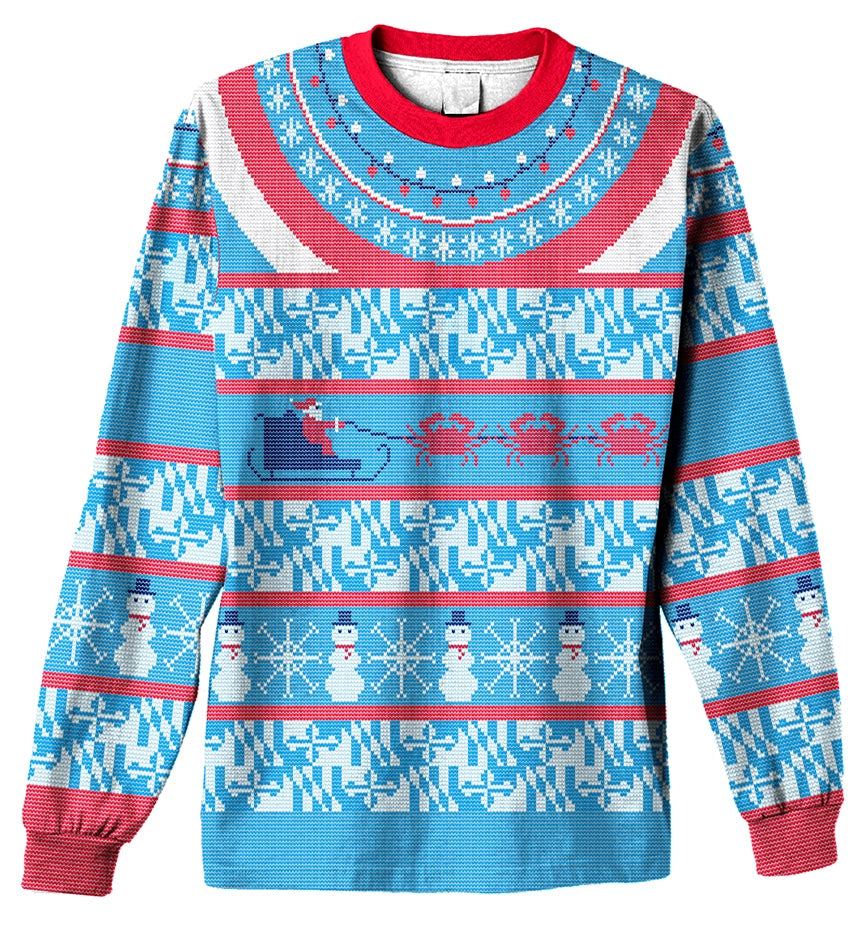 Crabbing Through The Snow Ugly Sweater