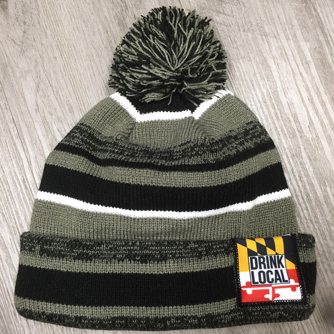 Gray Pom Beanie